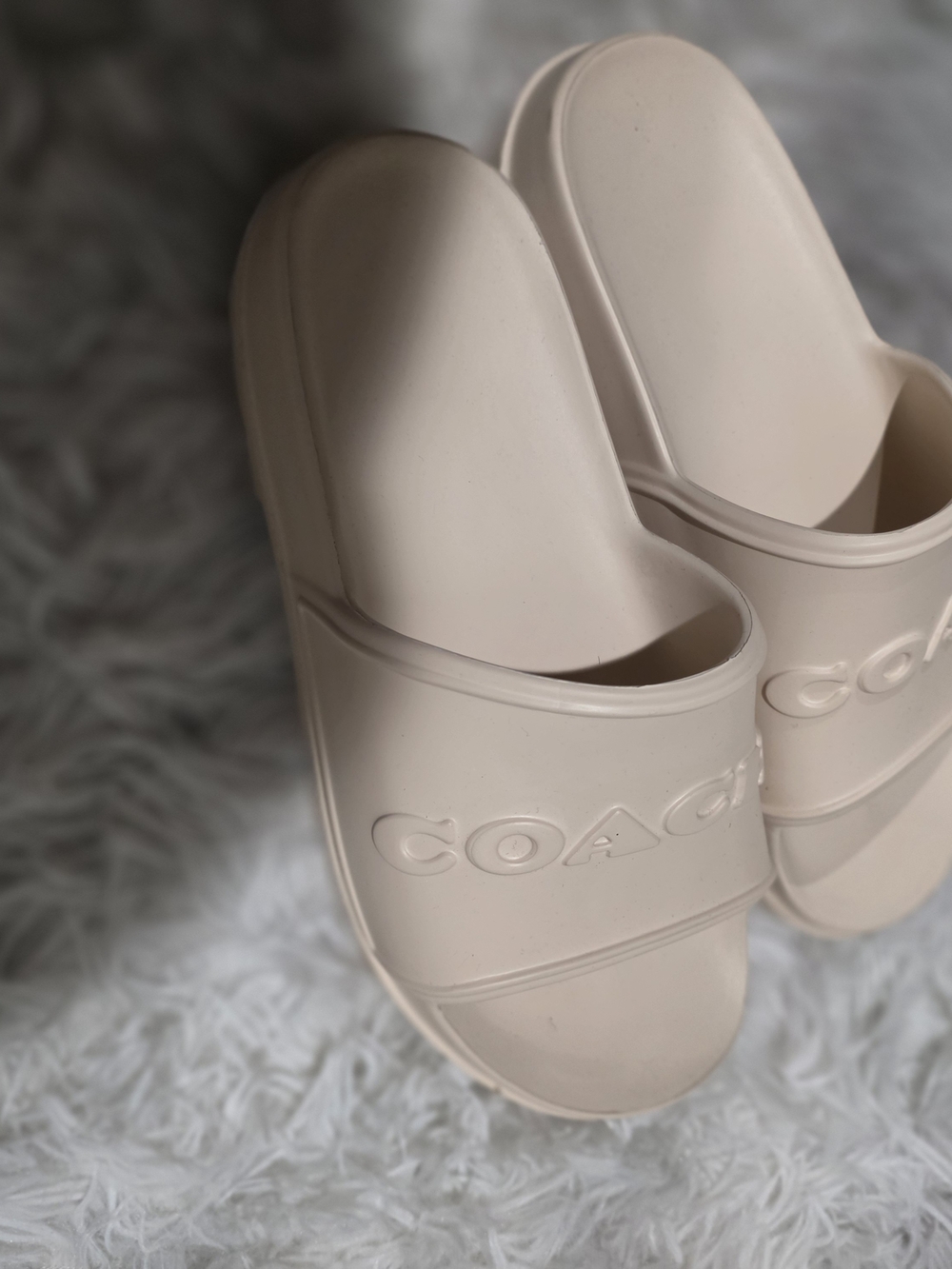 COACH Blush Pink Logo Slide Sandals